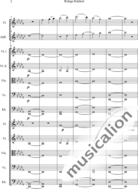 Swienty, Claus: Ruhige Klarheit, Teil II - Flute 2+[Vln4+Vla2+Vlc2+Db2]:3
