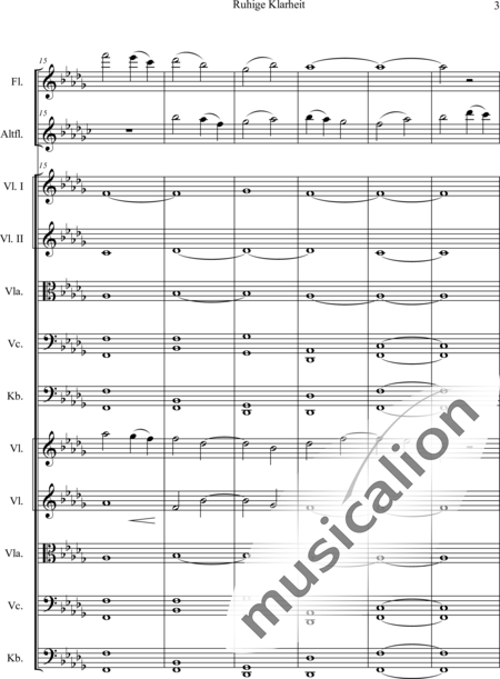Swienty, Claus: Ruhige Klarheit, Teil II - Flute 2+[Vln4+Vla2+Vlc2+Db2]:4