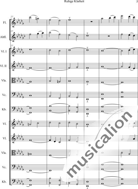 Swienty, Claus: Ruhige Klarheit, Teil II - Flute 2+[Vln4+Vla2+Vlc2+Db2]:6