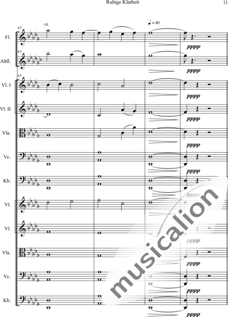 Swienty, Claus: Ruhige Klarheit, Teil II - Flute 2+[Vln4+Vla2+Vlc2+Db2]:12