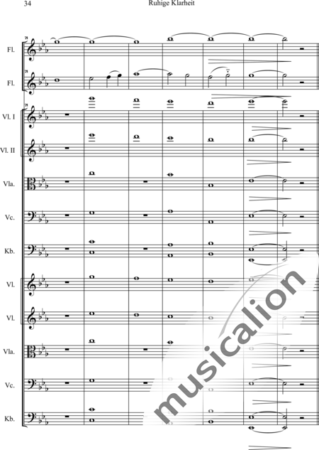 Swienty, Claus: Ruhige Klarheit, Teil II - Flute 2+[Vln4+Vla2+Vlc2+Db2]:35