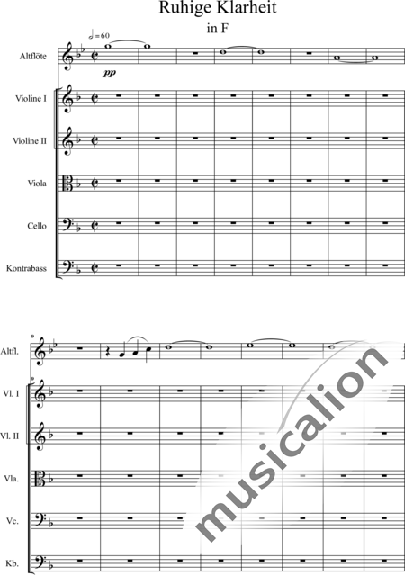 Swienty, Claus: Ruhige Klarheit, Teil II - Flute 2+[Vln4+Vla2+Vlc2+Db2]:54