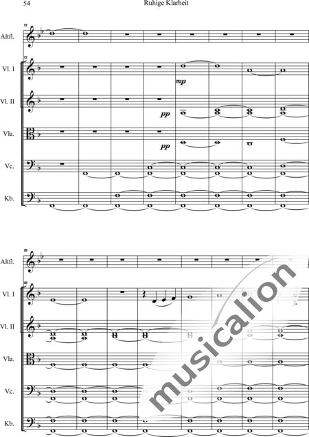 Swienty, Claus: Ruhige Klarheit, Teil II - Flute 2+[Vln4+Vla2+Vlc2+Db2]:55