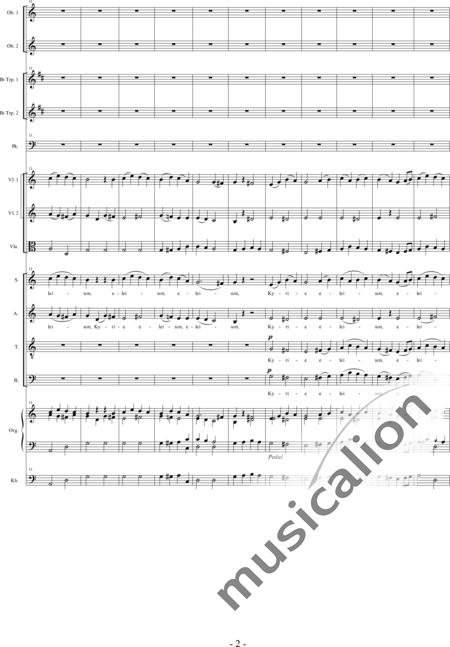 Bröer, Ernst: Messe Nr. VI: Kyrie - Chor>SATB+Ob2+TrpB2+Pk+Org+[Vl2+Vla+Kb]:2