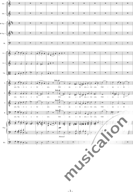 Bröer, Ernst: Messe Nr. VI: Kyrie - Chor>SATB+Ob2+TrpB2+Pk+Org+[Vl2+Vla+Kb]:3