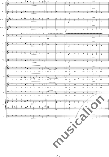 Bröer, Ernst: Messe Nr. VI: Kyrie - Chor>SATB+Ob2+TrpB2+Pk+Org+[Vl2+Vla+Kb]:5