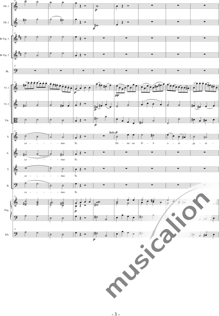 Bröer, Ernst: Messe Nr. VI: Gloria - Chor>SATB+Ob2+TrpB2+Pk+Org+[Vl2+Vla+Kb]:3
