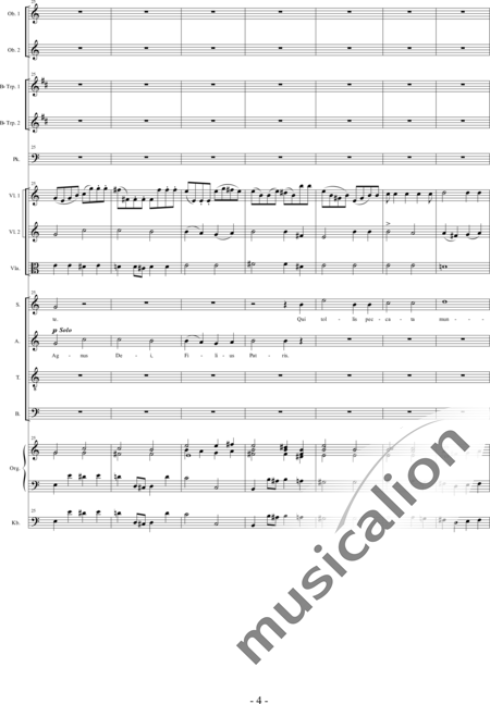 Bröer, Ernst: Messe Nr. VI: Gloria - Chor>SATB+Ob2+TrpB2+Pk+Org+[Vl2+Vla+Kb]:4