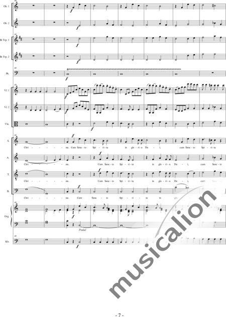 Bröer, Ernst: Messe Nr. VI: Gloria - Chor>SATB+Ob2+TrpB2+Pk+Org+[Vl2+Vla+Kb]:7
