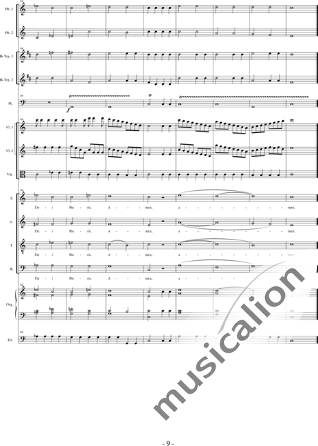Bröer, Ernst: Messe Nr. VI: Gloria - Chor>SATB+Ob2+TrpB2+Pk+Org+[Vl2+Vla+Kb]:9