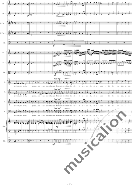 Bröer, Ernst: Messe Nr. VI: Credo - Chor>SATB+Ob2+TrpB2+Pk+Org+[Vl2+Vla+Kb]:7