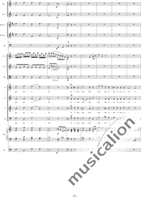 Bröer, Ernst: Messe Nr. VI: Credo - Chor>SATB+Ob2+TrpB2+Pk+Org+[Vl2+Vla+Kb]:9