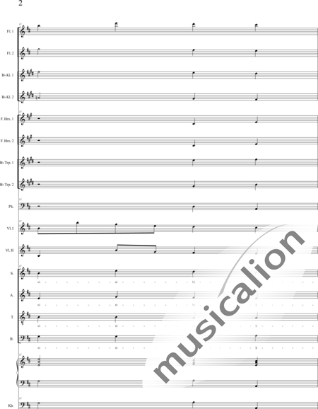 Bühler, Franz: Missa II in D: Credo - Chor>SATB+[Fl2+KlarB2]+[HnF2+TrpB2]+Pk+Org+[Vl2+Kb]:2
