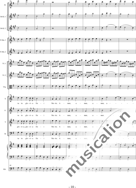 Bühler, Franz: Missa in G: Gloria - Chor>SATB+[Fl+KlarB2]+HnF2+Org+[Vl2+Vla+Kb]:10