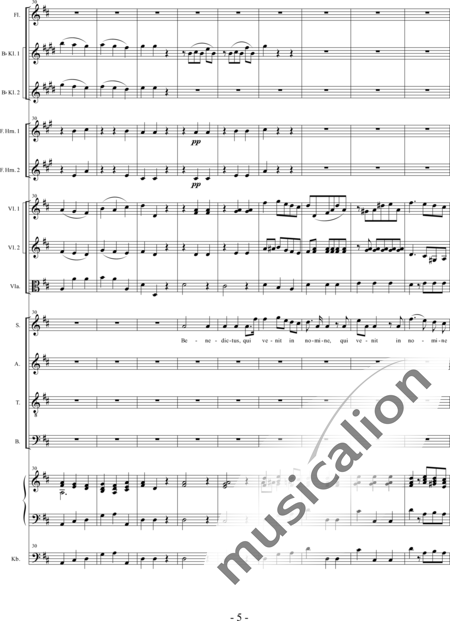 Bühler, Franz
: Missa in G: Benedictus - Coro>SATB+[Fl+Clar2]+Cr2+Org+[Vl2+Vla+Cb]:5