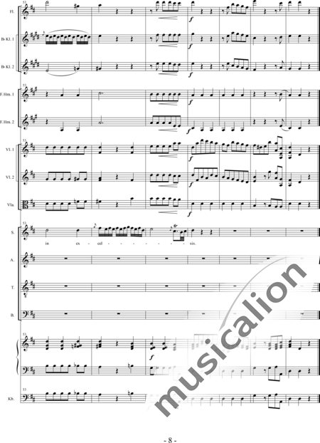 Bühler, Franz
: Missa in G: Benedictus - Coro>SATB+[Fl+Clar2]+Cr2+Org+[Vl2+Vla+Cb]:8