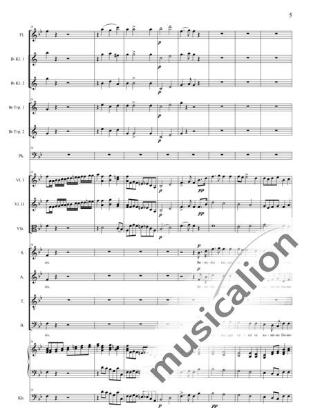 Bühler, Franz
: Mass No. IV: Benedictus - Solo>sop/alto/Ten/bajo+Coro>SATB+[Fl+Clar2]+Trp2+Tp+Org+[Vl2+Vla+Cb]:5