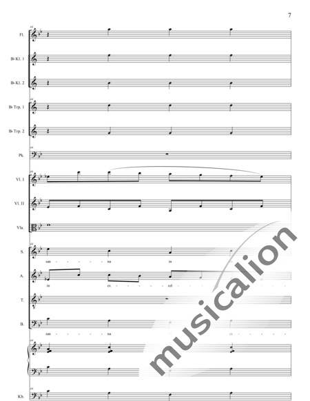 Bühler, Franz
: Mass No. IV: Benedictus - Solo>sop/alto/Ten/bajo+Coro>SATB+[Fl+Clar2]+Trp2+Tp+Org+[Vl2+Vla+Cb]:7