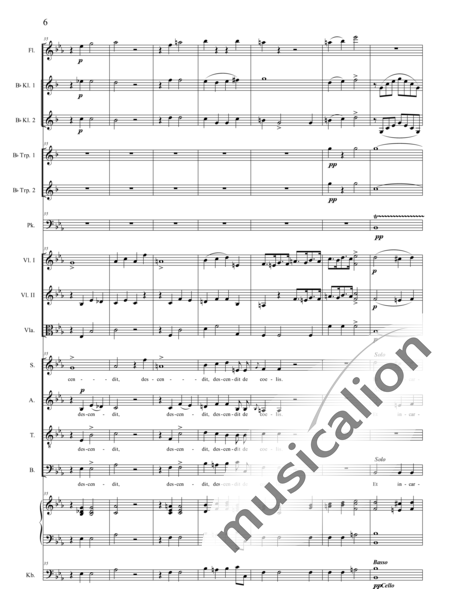 Bühler, Franz: Messe Nr. IV: Credo - Solo>Sop/Alt/Ten/Bass+Chor>SATB+[Fl+KlarB2]+TrpB2+Pk+Org+[Vl2+Vla+Kb]:6