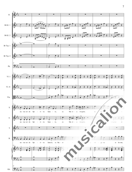Bühler, Franz: Messe Nr. IV: Credo - Solo>Sop/Alt/Ten/Bass+Chor>SATB+[Fl+KlarB2]+TrpB2+Pk+Org+[Vl2+Vla+Kb]:7