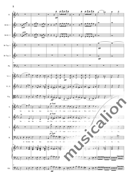 Bühler, Franz: Messe Nr. IV: Credo - Solo>Sop/Alt/Ten/Bass+Chor>SATB+[Fl+KlarB2]+TrpB2+Pk+Org+[Vl2+Vla+Kb]:8