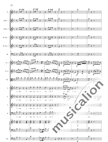Bühler, Franz: Messe Nr. IV: Credo - Solo>Sop/Alt/Ten/Bass+Chor>SATB+[Fl+KlarB2]+TrpB2+Pk+Org+[Vl2+Vla+Kb]:12