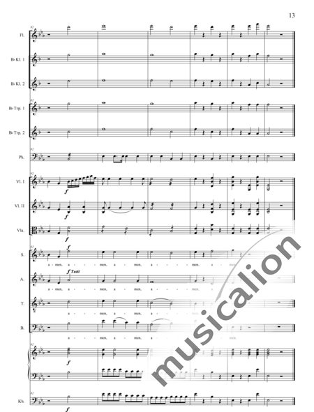 Bühler, Franz: Messe Nr. IV: Credo - Solo>Sop/Alt/Ten/Bass+Chor>SATB+[Fl+KlarB2]+TrpB2+Pk+Org+[Vl2+Vla+Kb]:13