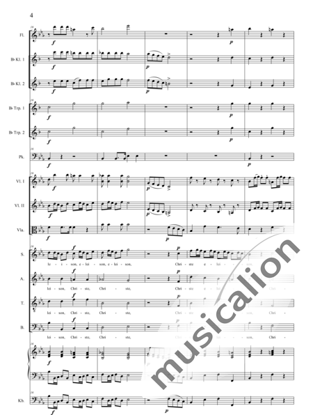 Bühler, Franz
: Mass No. IV: Kyrie - Solo>sop/alto/Ten/bajo+Coro>SATB+[Fl+Clar2]+Trp2+Tp+Org+[Vl2+Vla+Cb]:4
