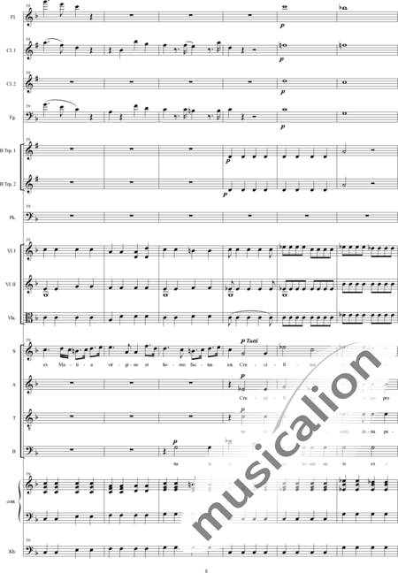 Bühler, Franz
: Missa No. VI: Credo - Solo>sop+Coro>SATB+[Fl+Clar2+Fg]+Trp2+Tp+Org+[Vl2+Vla+Cb]:8
