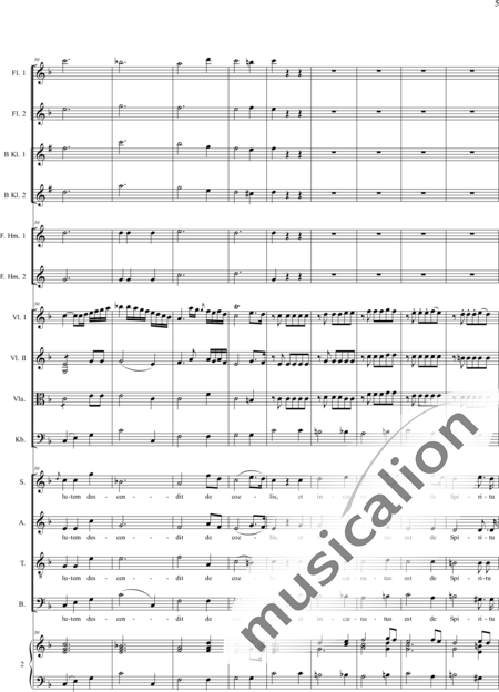 Bühler, Franz: Missa III: Credo - Chor>SATB+Flöte+[Fl+KlarB2]+HnF2+Org+[Vl2+Vla+Kb]:5