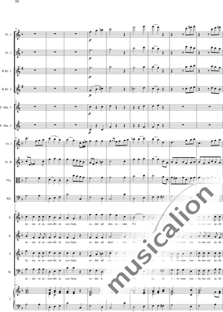 Bühler, Franz: Missa III: Credo - Chor>SATB+Flöte+[Fl+KlarB2]+HnF2+Org+[Vl2+Vla+Kb]:10
