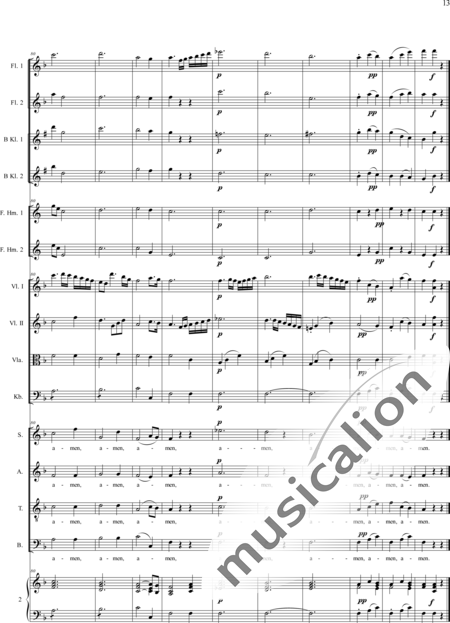Bühler, Franz: Missa III: Credo - Chor>SATB+Flöte+[Fl+KlarB2]+HnF2+Org+[Vl2+Vla+Kb]:13