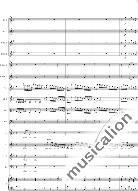 Bühler, Franz: Missa III: Kyrie - Solo>Sop/Alt+Chor>SATB+[Fl2+KlarB2]+HnF2+Org+[Vl2+Vla+Kb]:7