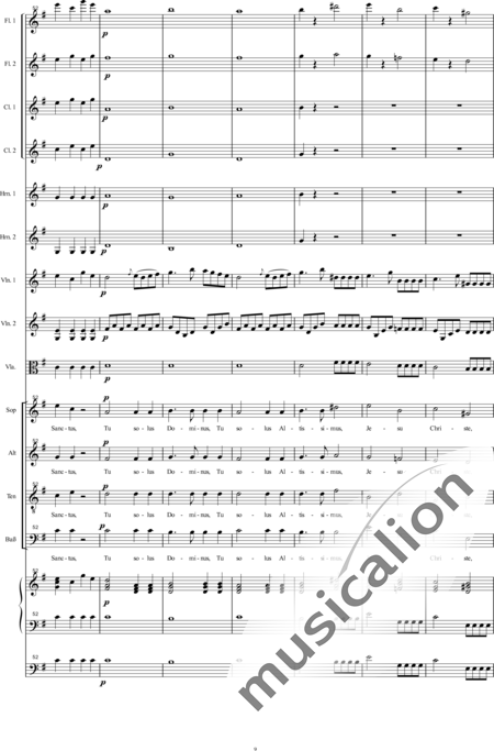 Bühler, Franz
: Missa: Gloria - Coro>SATB+[Fl2+Clar2]+Cr2+OrgcP+[Vl2+Vla]:9