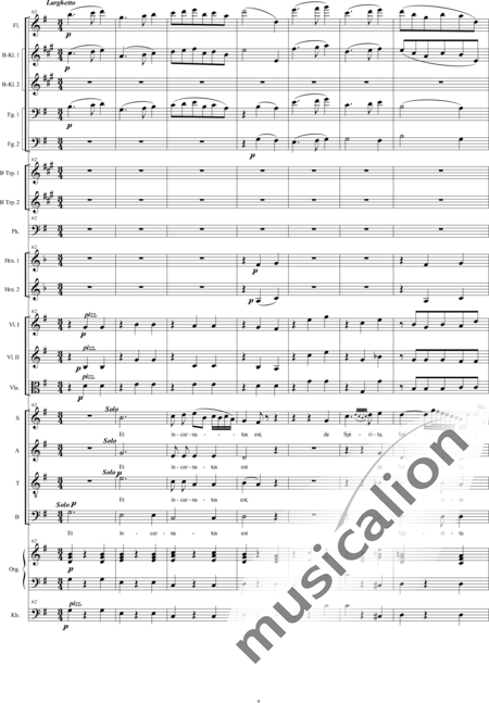 Bühler, Franz: Missa Pastoritia: Credo - Solo>Sop/Alt/Ten/Bass+Chor>SATB+[Fl+KlarB2+Fg2]+[Hn2+TrpB2]+Pk+Org+[Vl2+Vla+Kb]:9