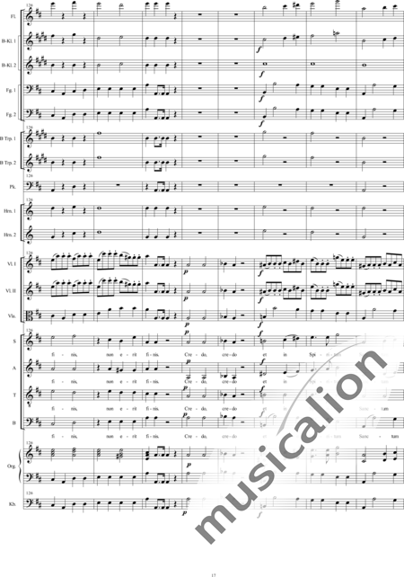 Bühler, Franz: Missa Pastoritia: Credo - Solo>Sop/Alt/Ten/Bass+Chor>SATB+[Fl+KlarB2+Fg2]+[Hn2+TrpB2]+Pk+Org+[Vl2+Vla+Kb]:17