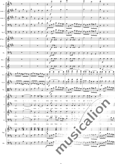 Bühler, Franz: Missa Pastoritia: Gloria - Solo>Sop/Alt/Ten/Bass+Chor>SATB+[Fl+KlarB2+Fg2]+[Hn2+TrpB2]+Pk+Org+[Vl2+Vla+Kb]:20