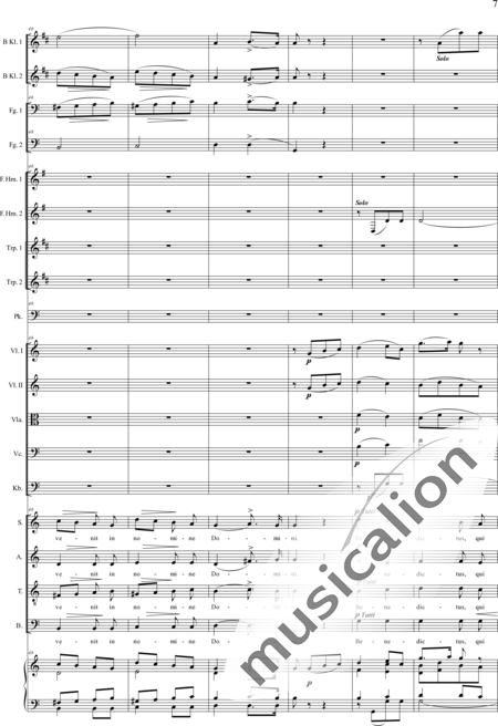 Brosig, Moritz
: Dritte Messe: Benedictus - Solo>sop/alto/Ten/bajo+Coro>SATB+Clarinete  2+Corno +Fg2+[Cr+Trp2]+Tp+Org+[Vl2+Vla+Vc+Cb]:7