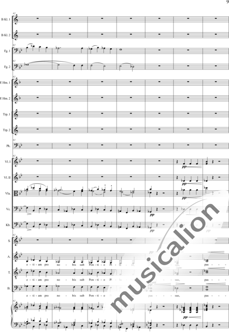 Brosig, Moritz
: Dritte Messe: Credo - Solo>sop/alto/Ten/bajo+Coro>SATB+Viola+Violoncello+Contrabajo+[Clar2+Fg2]+[Cr2+Trp2]+Tp+Org+Vl2:9