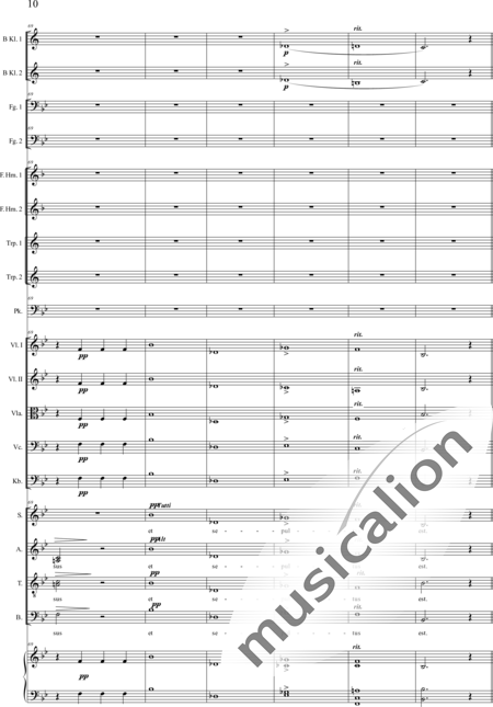 Brosig, Moritz
: Dritte Messe: Credo - Solo>sop/alto/Ten/bajo+Coro>SATB+Viola+Violoncello+Contrabajo+[Clar2+Fg2]+[Cr2+Trp2]+Tp+Org+Vl2:10