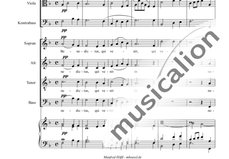 Brosig, Moritz: Requiem in C: Benedictus - Chor>SATB+Ob2+HnEs2+Org+[Vl2+Vla+Kb]:1