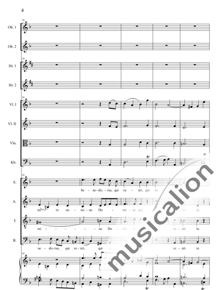 Brosig, Moritz: Requiem in C: Benedictus - Chor>SATB+Ob2+HnEs2+Org+[Vl2+Vla+Kb]:4