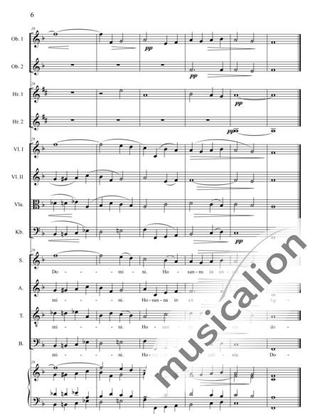 Brosig, Moritz: Requiem in C: Benedictus - Chor>SATB+Ob2+HnEs2+Org+[Vl2+Vla+Kb]:6