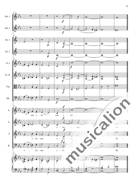 Brosig, Moritz: Requiem in C: Kyrie - Chor>SATB+Ob2+HnEs2+Org+[Vl2+Vla+Kb]:5
