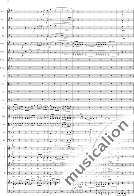 Brosig, Moritz: Fest-Messe: Benedictus - Chor>SATB+Horn F+[KlarB2+Fg2]+[HnF+Pos3+TrpB2]+Pk+Org+[Vl2+Vla+Vc+Kb]:6