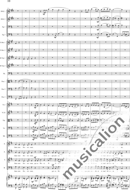 Brosig, Moritz: Fest-Messe: Credo - Solo>Ten/Bass+Chor>SATB+[KlarB2+Fg2]+[HnF2+Pos3+TrpB2]+Pk+Org+[Vl2+Vla+Vc+Kb]:10