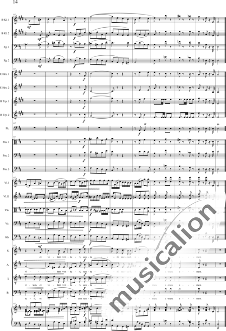 Brosig, Moritz: Fest-Messe: Credo - Solo>Ten/Bass+Chor>SATB+[KlarB2+Fg2]+[HnF2+Pos3+TrpB2]+Pk+Org+[Vl2+Vla+Vc+Kb]:14
