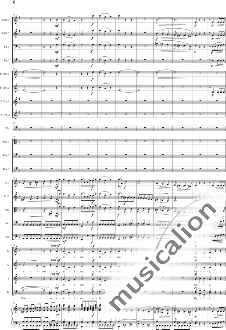 Brosig, Moritz: Fest-Messe: Kyrie - Solo>Sop/Alt/Ten+Chor>SATB+Horn F 2+[KlarB2+Fg2]+[Pos3+TrpB2]+Pk+Org+[Vl2+Vla+Vc+Kb]:6