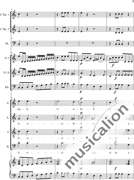 Dedler, Rochus: Missa Solennis: Credo - Chor>SATB+TrpC2+Pk+Org+[Vl2+Kb]:3