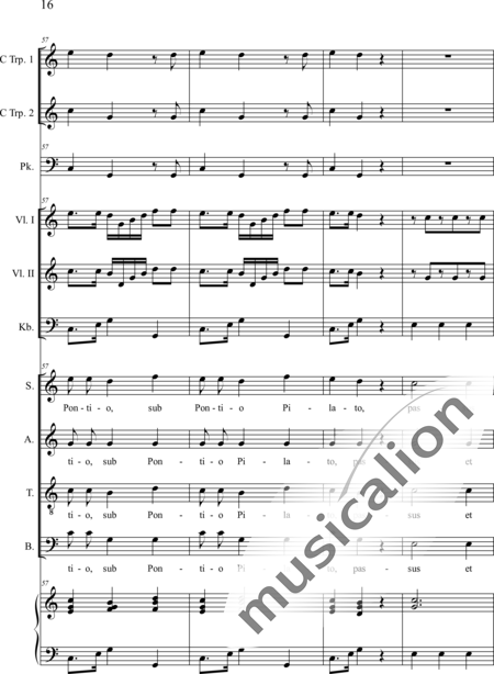Dedler, Rochus: Missa Solennis: Credo - Chor>SATB+TrpC2+Pk+Org+[Vl2+Kb]:16